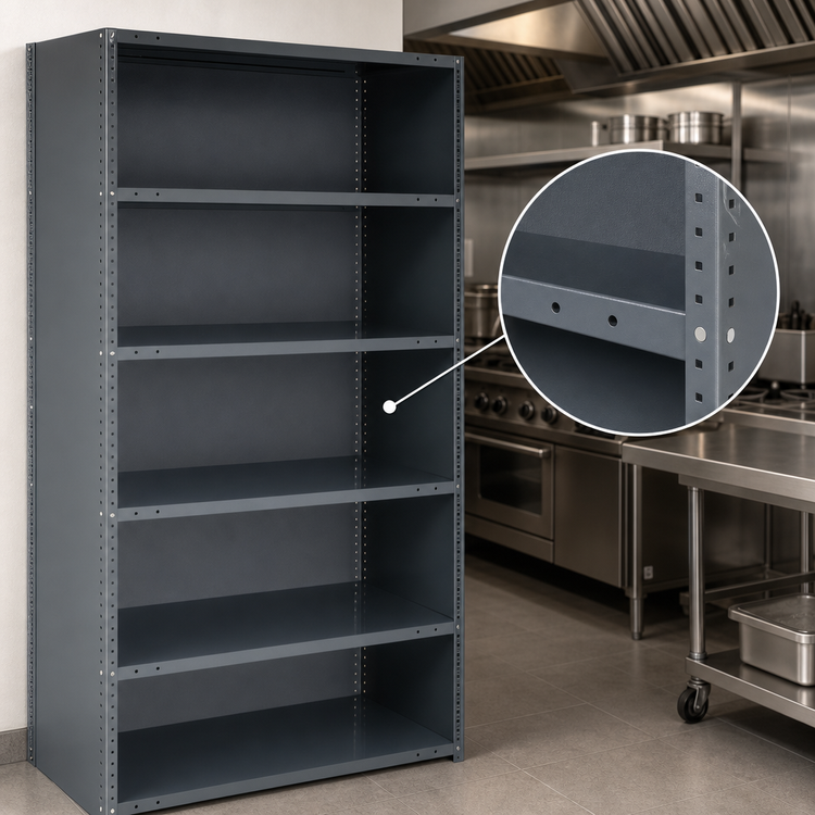 Product image #3 for Quantum IRONMAN Closed Steel Shelving Unit, 12 x 36 x 75 Inches, 4 Shelves