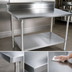 Thumbnail image #3 for BK Resources 72 Inch x 24 Inch 18-Gauge Stainless Steel Riser Work Table with 5 Inch Backsplash, Galvanized Legs and Undershelf