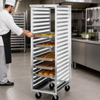 Thumbnail image #3 for Metro RD23N Mobile End-Load Pass-Thru Aluminum Tray Rack, 12 18 x 26 or 24 14 x 18 Pans, 5-Inch Centers