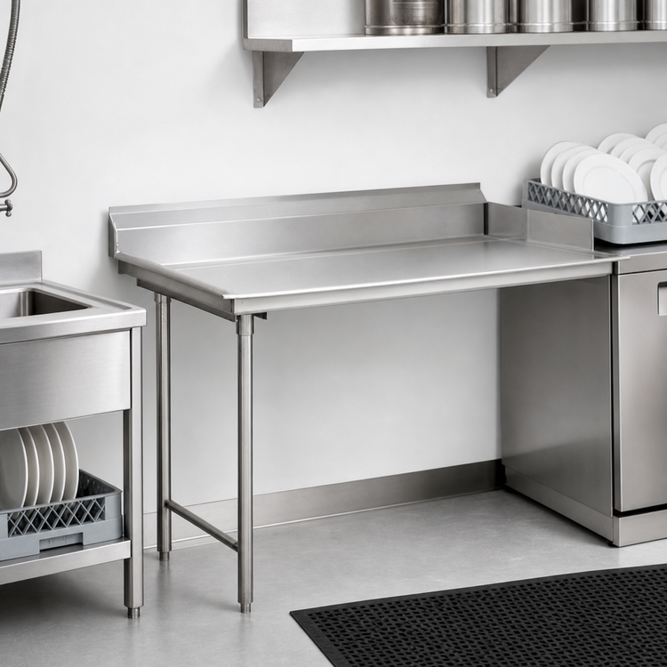 Product image #3 for Eagle Group Straight Clean Dishtable, 30 x 30 Inches, Right-to-Left Operation, 16/430 Stainless Steel Top