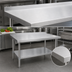 Thumbnail image #3 for BK Resources 72 Inch x 24 Inch Stainless Steel Work Table with 1-1/2 Inch Rear Riser and Adjustable Undershelf