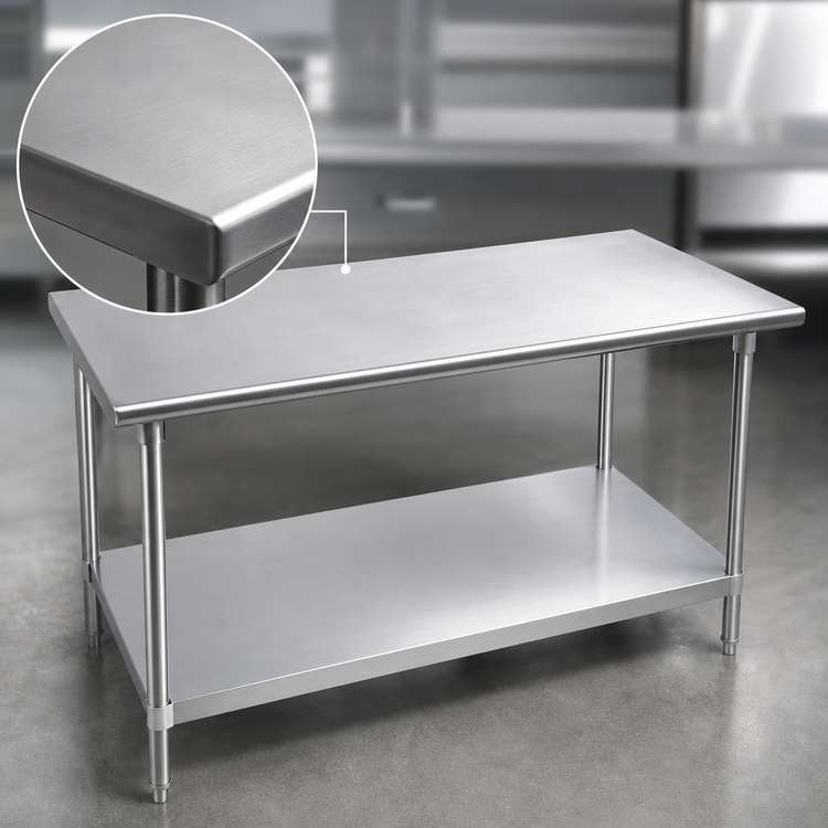 Product image #3 for Advance Tabco 108-Inch x 30-Inch Stainless Steel Work Table with Adjustable Undershelf