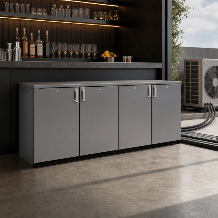 Product image #3 for One-Zone Remote Low-Profile Back Bar Cooler, 80-Inch, 4-Section