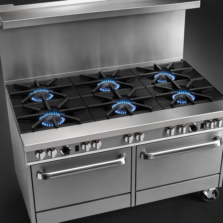 Product image #3 for Southbend Ultimate 60-Inch Gas Restaurant Range with 6 Open Burners, 24-Inch Charbroiler, Standard Oven and Convection Oven