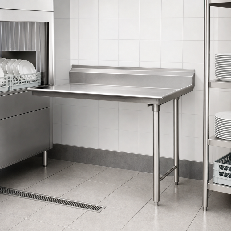 Product image #3 for Eagle Group Straight Clean Dishtable, Right-to-Left Operation, 24 x 30 Inches, 16/304 Stainless Steel Top