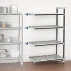 Thumbnail image #3 for Cambro Camshelving® Elements EXA212472V4480 Stationary Add-On Polymer Shelving Unit, 24W x 21D x 72H, 4-Shelf Louvered, Speckled Gray