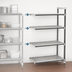 Thumbnail image #3 for Cambro Camshelving Elements XTRA Stationary Add-On Polymer Shelving Unit, 24 x 21 x 72 Inches, 4-Shelf Louvered, Speckled Gray