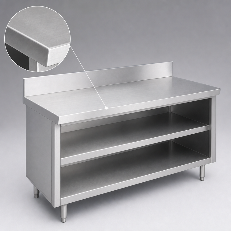 Product image #3 for Open Shelf Utility Stand with 304 Stainless Steel Top, 48 Inch x 32 Inch