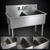 Thumbnail image #3 for BK Resources Budget 2-Compartment Stainless Steel Sink with 8-Inch Backsplash and Legs