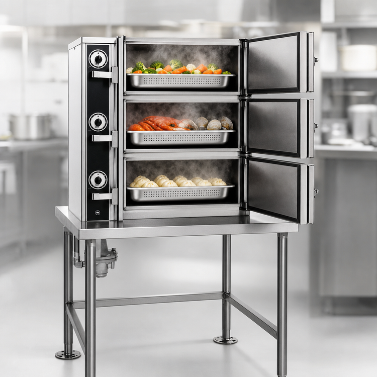 Product image #3 for Crown DCP-3 Three Compartment Direct Steam Pressure Steamer