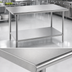 Thumbnail image #3 for Advance Tabco AG-309 108-Inch x 30-Inch Flat Top Stainless Steel Work Table with Galvanized Legs and Undershelf