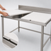 Thumbnail image #3 for Eagle Group 72-Inch x 36-Inch Boning Table with Poly Top, Stainless Steel Open Base, and 4-Inch Backsplash