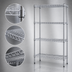 Thumbnail image #3 for Eagle Group 4-Tier Wire Starter Shelving Unit, 24 x 21 x 74 Inches, Stainless Steel Finish