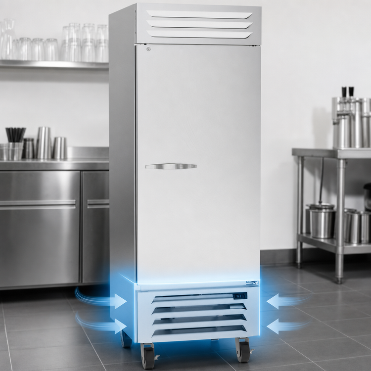 Product image #3 for Beverage-Air Vista® Series One-Section Bottom Mount Reach-In Refrigerator, 25.97 Cu. Ft., Solid Door