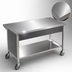 Thumbnail image #3 for Atlas Metal CAFT-2 36-1/4-Inch Wide Mobile Utility Solid Top Serving Counter with Stainless Steel Top and Undershelf