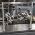 Thumbnail image #3 for John Boos PRS2 Table-Mounted Single-Bar Stainless Steel Pot Rack with 5 Double Hooks
