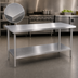 Thumbnail image #3 for Klinger's Trading 72 Inch x 18 Inch Flat Top 18/430 Stainless Steel Work Table with Undershelf