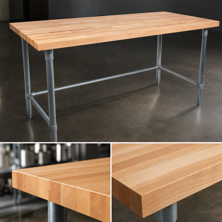Product image #3 for John Boos JNB18 10-Foot x 36-Inch Wood Top Work Table with Galvanized Base