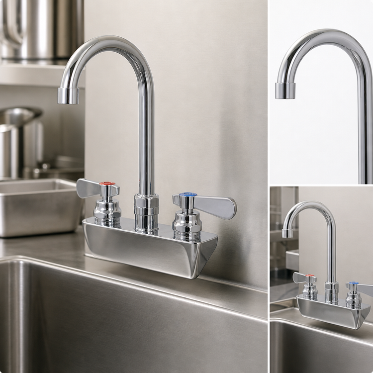 Product image #3 for OptiFlow Heavy Duty Lead-Free Solid Body Faucet with 3-Inch Gooseneck Spout, 4-Inch Centers