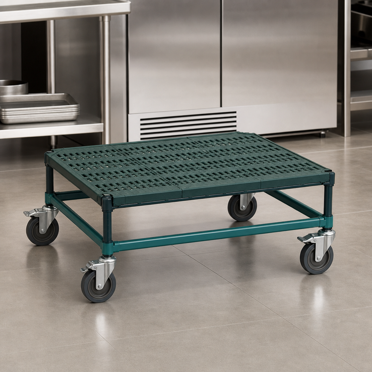 Product image #3 for QuadPlus Mobile Dunnage Rack with 3-Sided Frame, 30 x 24 x 14 in., 800 lb Capacity