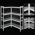 Thumbnail image #3 for Fermostock 4-Tier Corner Expansion Kit Polymer Shelving Unit, 66 Inch High x 26 Inch Wide x 18 Inch Deep
