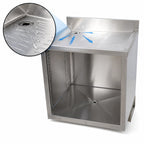 Thumbnail image #3 for BK Resources UBB-21-GC240 24-Inch Stainless Steel Underbar Glass Rack Unit with Drainboard Top, 3-Inch Backsplash, Open Front Base, 21-Inch Deep