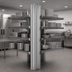 Thumbnail image #3 for Eagle Group Back-To-Back Heavy Duty Cantilever Shelving Uprights, 84 Inch Floor-to-Ceiling Mount, Aluminum