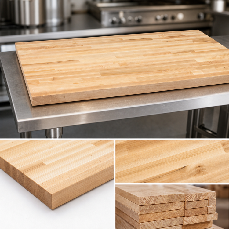 Product image #3 for Boos Block Blended Edge Grain Maple Kitchen Countertop, 24 x 25 x 1-1/2 Inch, Varnique Finish
