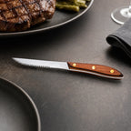 Thumbnail image #3 for American Metalcraft KNF4 Stamped Steak Knife, 4-3/8-Inch Stainless Steel Blade, Pakkawood Handle, Pointed Tip Case of 25
