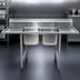 Thumbnail image #3 for Eagle Group 84-1/4-Inch Two-Compartment Floor Model Sink with Left and Right Drainboards and 9-1/2-Inch Backsplash