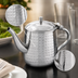 Thumbnail image #3 for Vollrath T4710HH 10 oz Hand-Hammered Gooseneck Stainless Steel Server with Hollow Handle and Lid