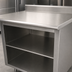 Thumbnail image #3 for Advance Tabco 108-Inch x 24-Inch 14-Gauge 304 Stainless Steel Work Table with Open Front Cabinet Base and 5-Inch Backsplash