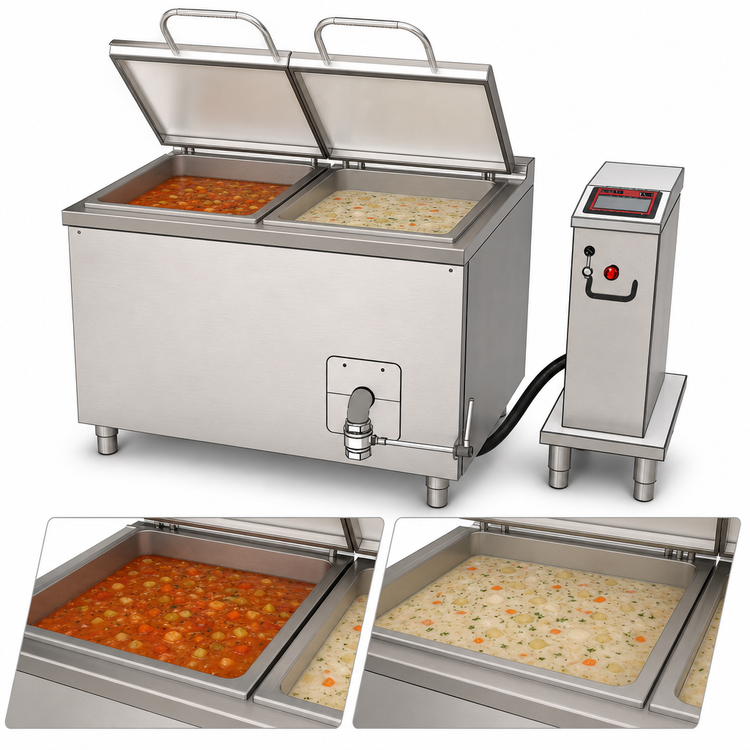 Product image #3 for Firex Multicooker UCPMDE2-32 Double Basin Electric Multicooker, 32 Gallons Per Basin