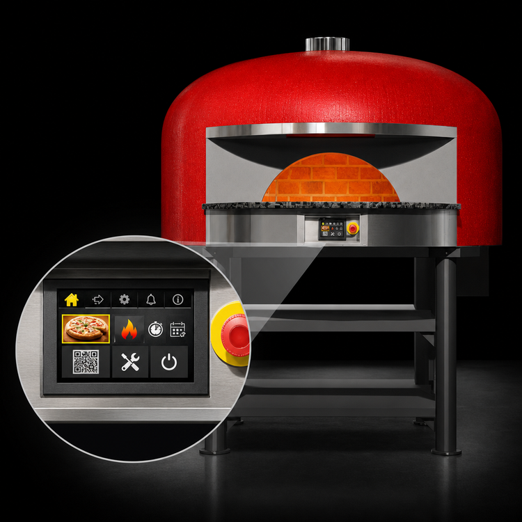 Product image #3 for Marra Forni Neapolitan NP140G Gas-Fired Round Brick Pizza Oven with Programmable Touchscreen Controls