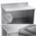 Thumbnail image #3 for Spec-Master 72 Inch x 24 Inch Open Front Stainless Steel Work Table with 4-1/2 Inch Backsplash