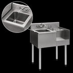 Thumbnail image #3 for Eagle Group 1800 Series BD24-18R Underbar Sink/Blender Module, 24 x 20 in, Left Sink, Right Blender Recess, Liquid Waste Chute