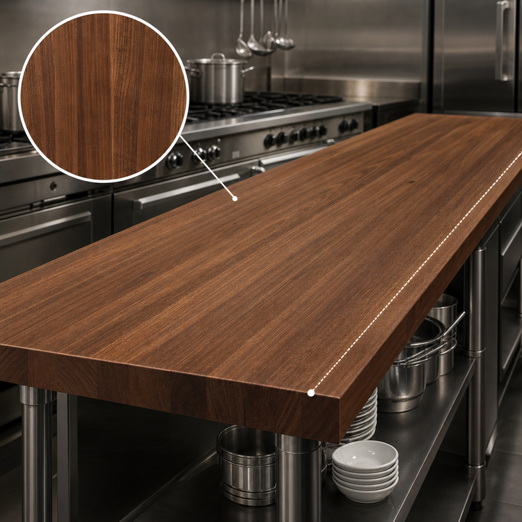 Product image #3 for Boos Block American Black Walnut Edge Grain Kitchen Countertop with Varnique Finish, 144 x 30 x 2-1/4 Inch
