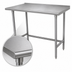 Thumbnail image #3 for Advance Tabco 48 Inch x 30 Inch Stainless Steel Work Table with 1-1/2 Inch Rear Up-Turn and Open Base