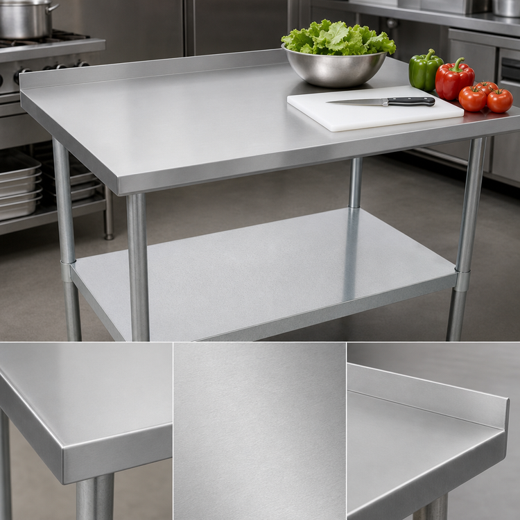 Product image #3 for John Boos Stallion Economy 48 x 18 Inch Stainless Steel Top Work Table with Galvanized Legs and Adjustable Undershelf
