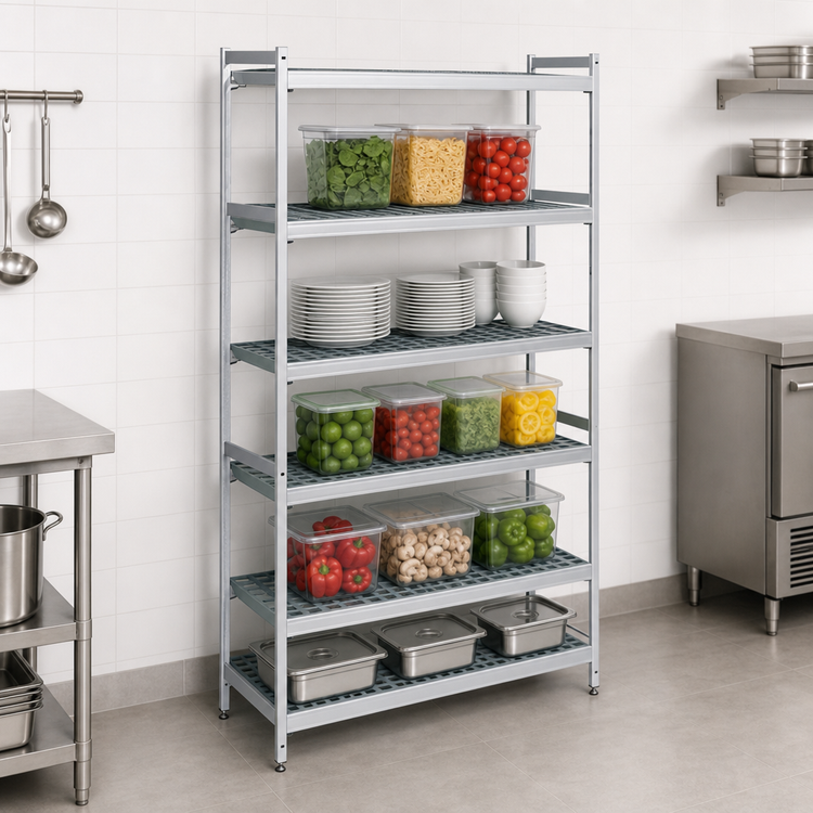 Product image #3 for Fermostock 5-Tier Starter Polymer Shelving Unit, 31W x 14D x 83H, Gray