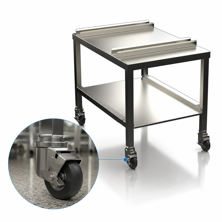 Product image #2 for Alto-Shaam Stainless Steel Equipment Stand with Casters and Lower Shelf