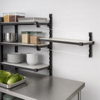 Thumbnail image #4 for Cambro Camshelving® Elevation EWSSKA1430S1580 14 x 30 Inch Solid Wall-Mounted Shelving Add-On Kit, Brushed Graphite, CamGuard Antimicrobial
