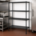 Thumbnail image #3 for Add-A-Shelf 4-Tier Stationary Wire Shelving Starter Unit, 48 x 21 x 63 Inches, Black Epoxy