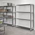Thumbnail image #3 for Cambro Camshelving Elements XTRA 4-Tier Stationary Add-On Polymer Shelving Unit, 18 x 48 x 84 Inches, Vented and Solid, Speckled Gray