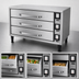 Thumbnail image #3 for Hatco HDW-1.5R2 Freestanding 3-Drawer Stainless Steel Split Drawer Warmer