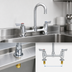 Thumbnail image #3 for Fisher Commercial Deck-Mount Manual Faucet with 6-Inch Swivel Gooseneck Spout, 8-Inch Centers