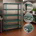 Thumbnail image #3 for Eagle Valu-Gard 5-Tier Stationary Starter Wire Shelving Unit, 30 x 18 x 86 Inches, Green Epoxy Finish