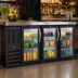 Thumbnail image #3 for 72-Inch Three-Section Food-Rated Glass Door Back Bar Refrigerator with Stainless Steel Top