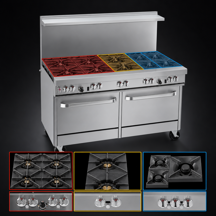 Product image #3 for Southbend Ultimate 60-Inch Gas Restaurant Range with 9 Open Burners, Convection Oven and Cabinet Base