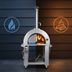Thumbnail image #4 for KoolMore 32-Inch Outdoor Dual Fuel Gas and Wood Fired Pizza Oven with Built-In Chimney, Stainless Steel